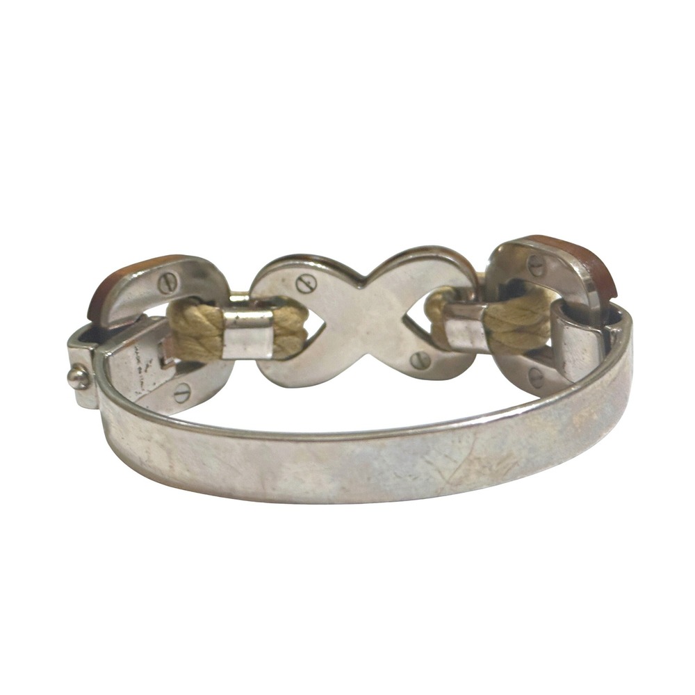 Rare Vintage Louis Vuitton Wood Tortoise Resin & Nautical‎ Rope Cuff Bracelet - Picture 5 of 11
